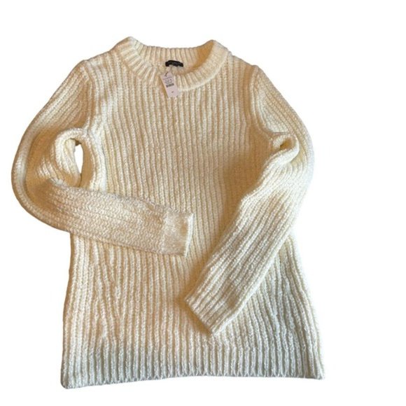 Talbots Chenille Sweater Womens Medium Off White Classic Chunky Preppy Knit NEW - Picture 2 of 9